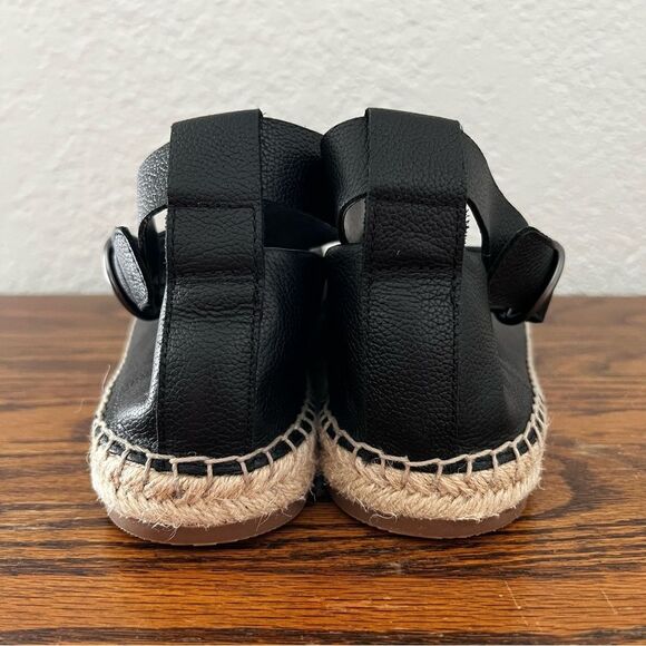 Splendid Ace Espadrille Ankle Strap Flats Black Leather 8.5 - Picture 3 of 7